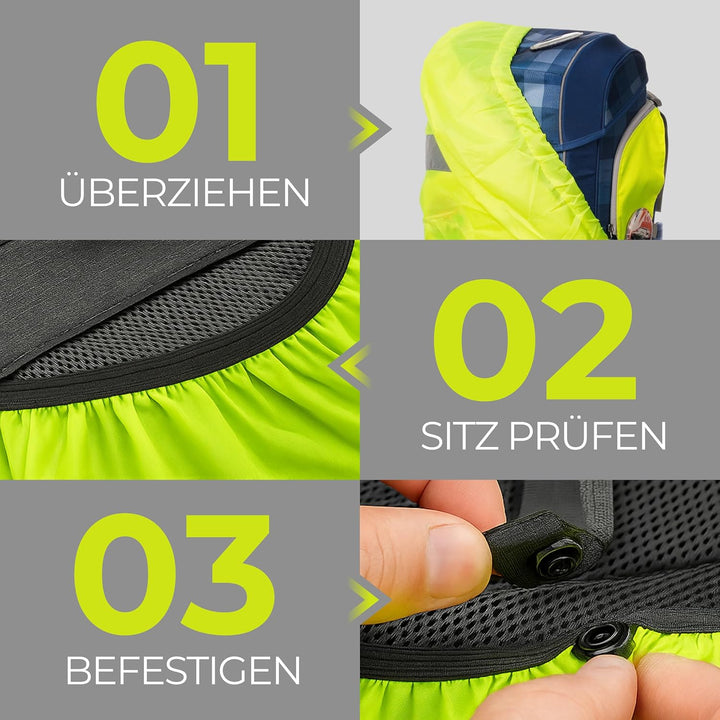 55L Regenschutz Rucksack – Wasserdicht & Winddicht I Für Schulranzen & Rucksäcke I Regenschutz Schul