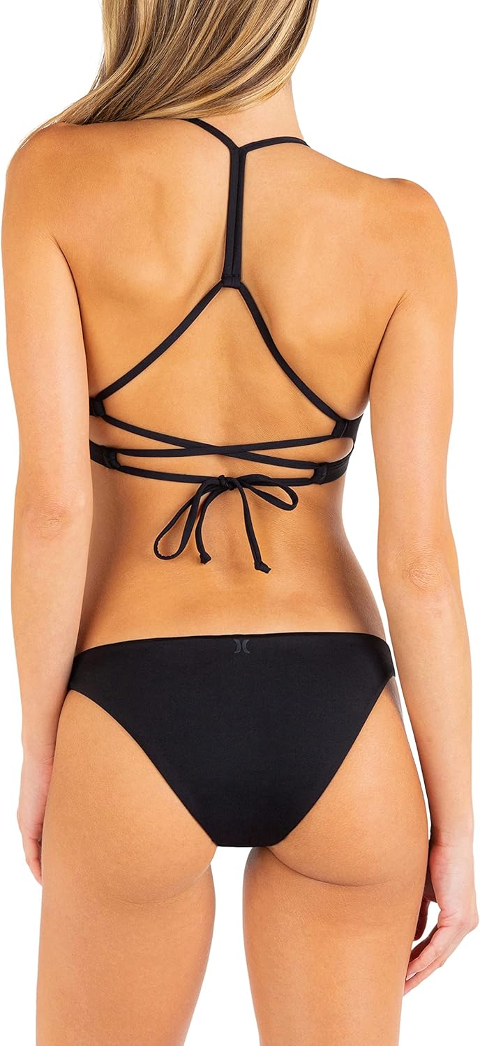 Hurley Damen W Adjustable Bikini Top Bikini Top M Schwarz / Weiss / Or Newsprint, M Schwarz / Weiss