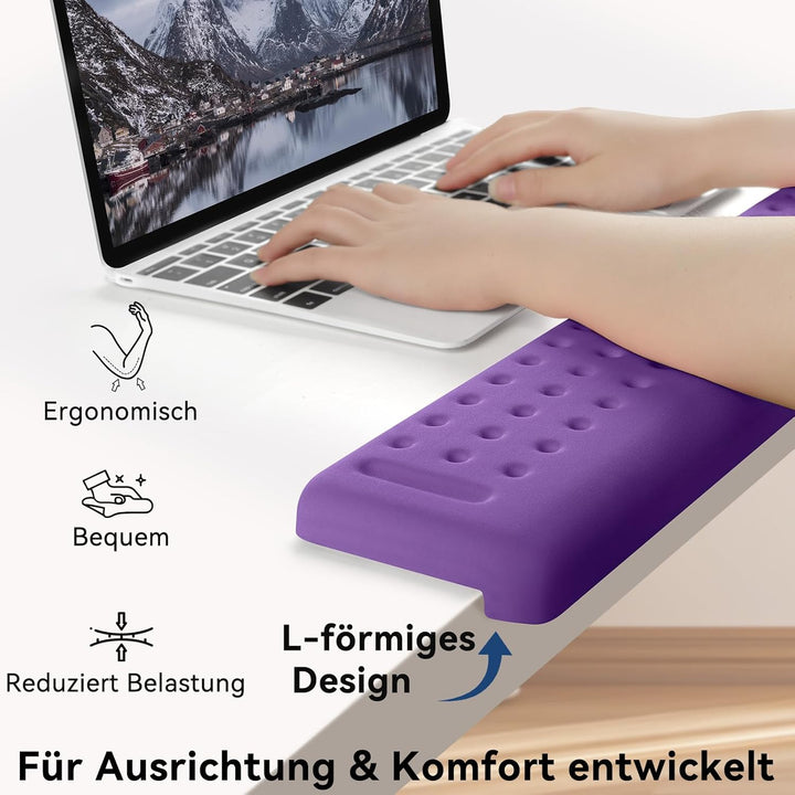 L-förmige Armauflage für Schreibtischkante, 2er Set Memory-Schaum Handgelenkauflage & Ellbogenauflag