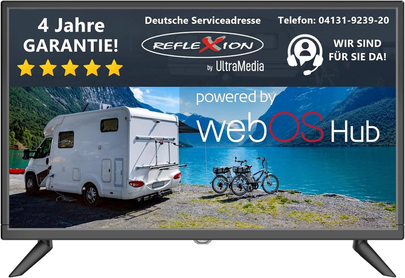 REFLEXION LED24IBT Smart LED Fernseher, LG webOSHub, 60 cm / 24 Zoll, Wohnwagen/Wohnmobil/Camping/Ca