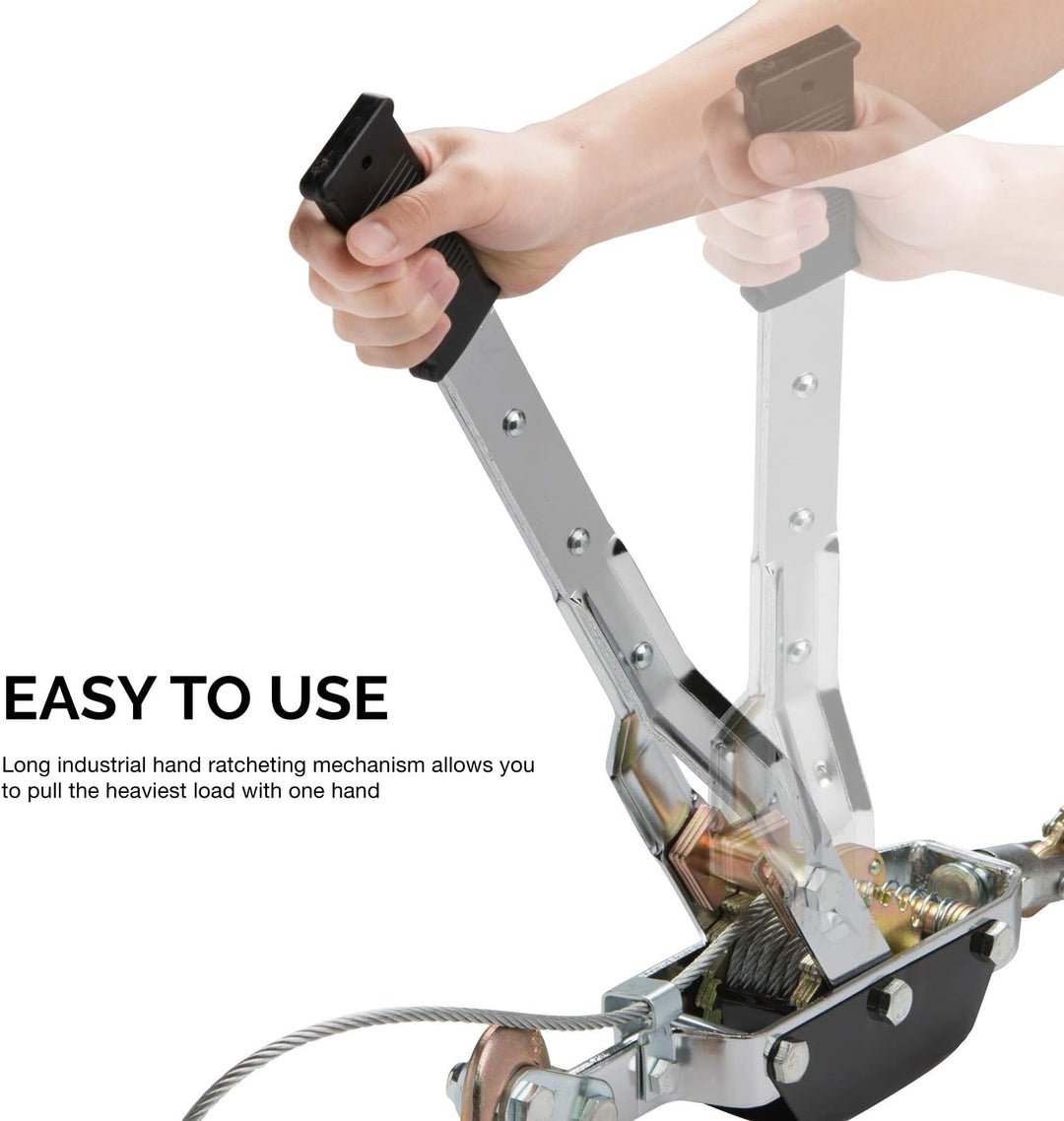 NEIKO 02256A Come Along Seilwinde, 5 Tonnen (4,5 kg) Zugkapazität, 3 Fuss, 3 Haken, robustes Stromka