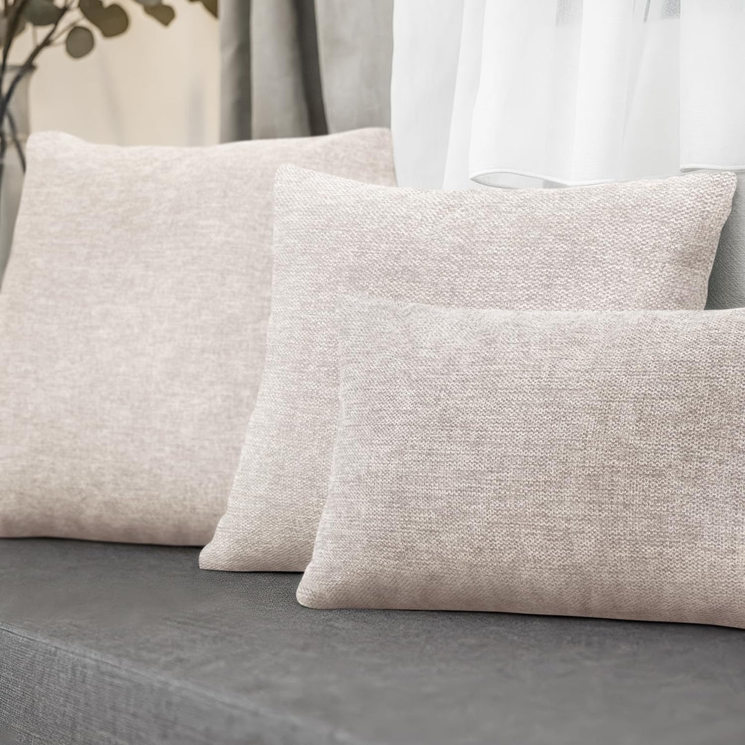 Selfitex 2er Set Couchkissen 50x50 cm, Sofakissen mit Füllung und Bezug, kuschelweiches Lesekissen,