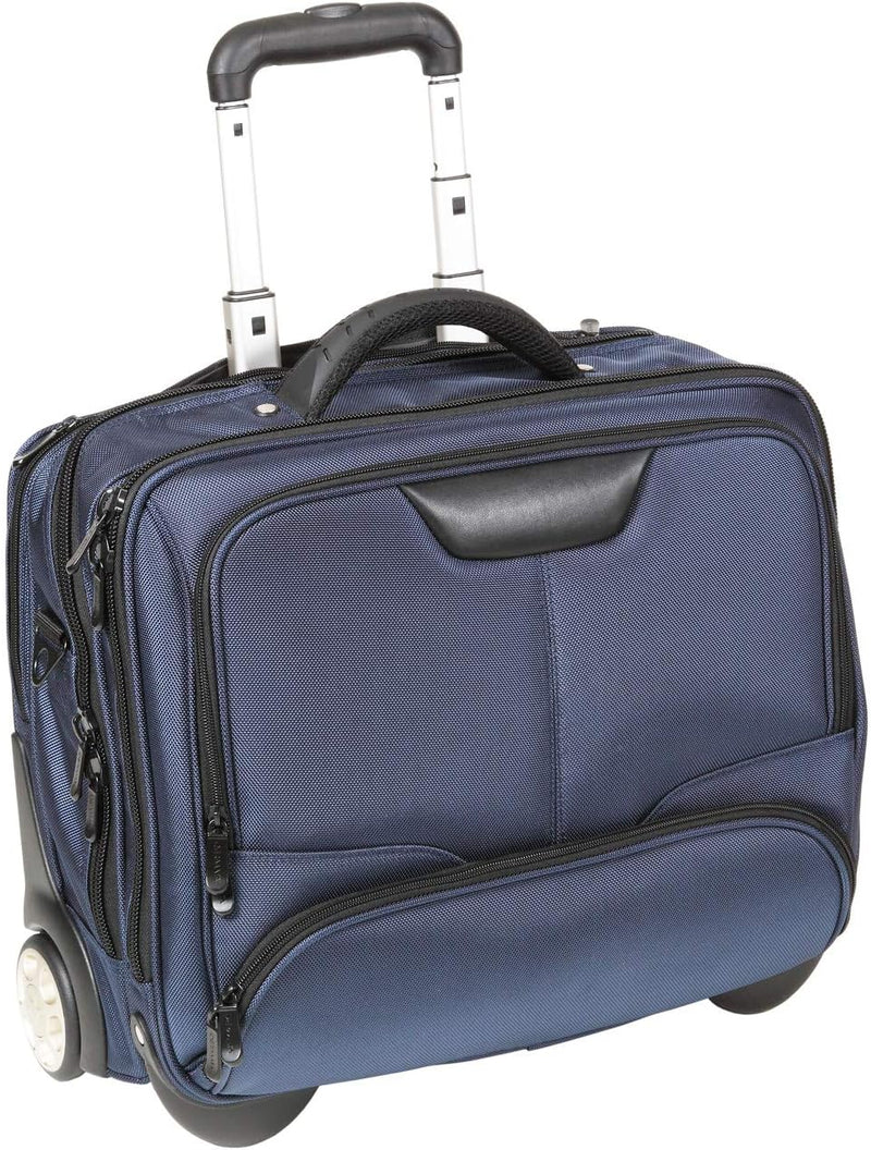 Pilotenkoffer Trolley Aktenkoffer Umhängegurt Koffer 47 cm Blau Nylon Bowatex