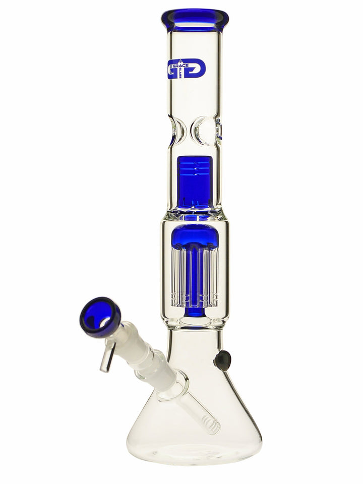 Grace Glass 8-fach Percolator-Bong blau, 35cm - head&nature Bongkollektion