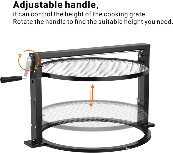 onlyfire Santa Maria Grillaufsatz Grillspiess Set für Weber Kugelgrill 57cm | Drehspiess mit Motor B