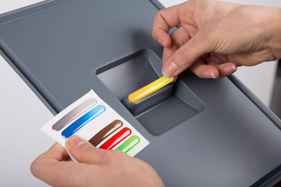 ELLETIPI Ecofil PF01 44B2 Mülleimer Mülltrennung, ausziehbar für Base, Kunststoff und Metall, Grau,