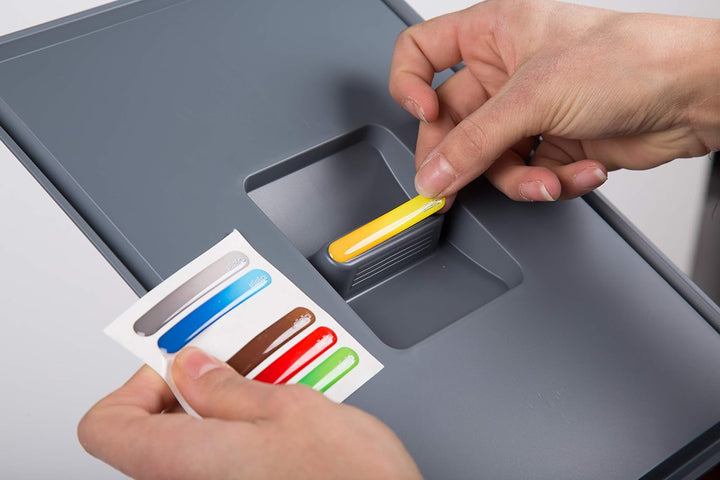 ELLETIPI Ecofil PF01 34 A1 Mülleimer Mülltrennung, ausziehbar für Base, Kunststoff und Metall, Grau,