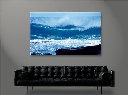 islandburner Bild Bilder auf Leinwand Waverunner Wellen Meer 1p XXL Poster Leinwandbild Wandbild Dek