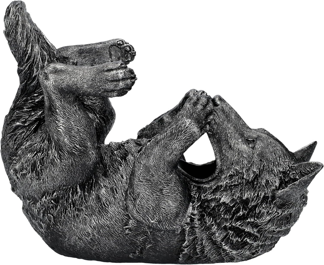 Flaschenhalter Wolf Figur 22,5 cm - Weinhalter Wolfsfigur Deko Statue