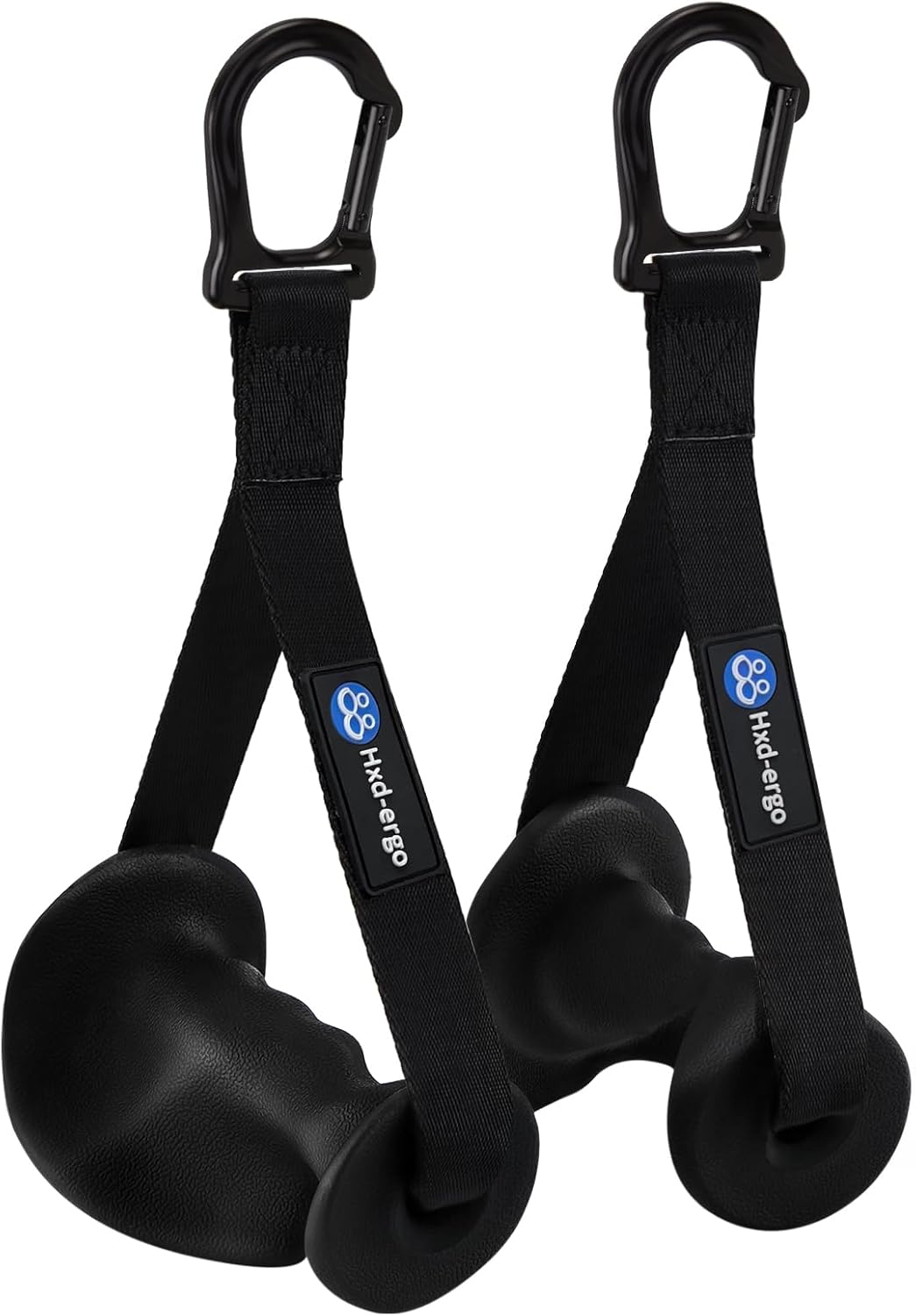 HXD-ERGO 2 Stück Einhandgriff für Widerstandsbänder, Fitnessband Griffe mit Metall D-Ring, Ergonomis