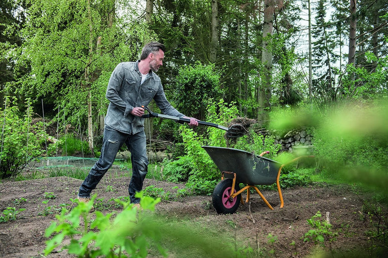 Fiskars Teleskop-Spatengabel für harte, steinige Böden, Mit 4 Zinken, Länge 1,05 m bis 1,25 m, Hochw