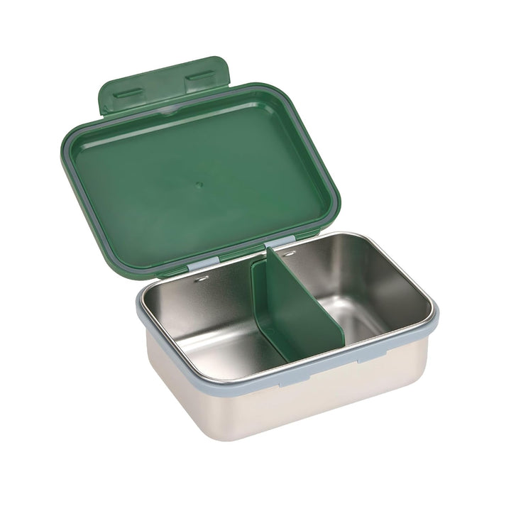 LÄSSIG Kinder Brotdose Edelstahl Lunchbox mit Trennwand Happy Fruits Lemon | Für Kindergarten und Sc