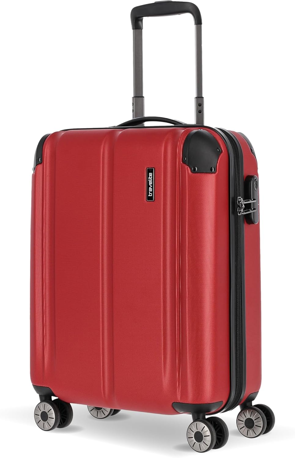 travelite 4-Rad Handgepäck Koffer erfüllt IATA Bordgepäckmass, Gepäck Serie City: Robuster Hartschal