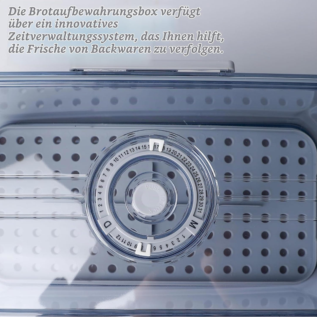 BAIFULAI Brotkasten Brotbox, Brot Aufbewahrungsbox, lebensmittelechtes PET-Material, Timing, Rutschf