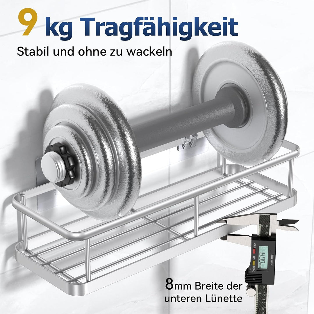 YASONIC Duschablage Ohne Bohren, 3 Stück Rostfreie Badezimmer Organizer, Schnelltrocknender Duschreg