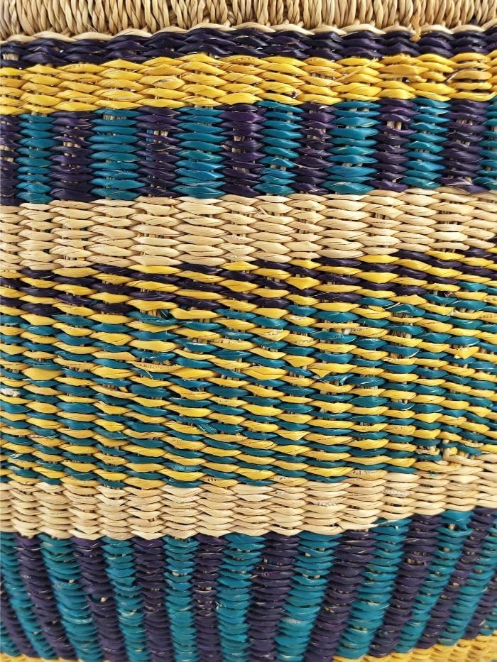 Bolga Korb Afrika - XXL - Das Original aus Ghana - Bunt - Fair Trade - Rund - Viele Farben - Afrikan