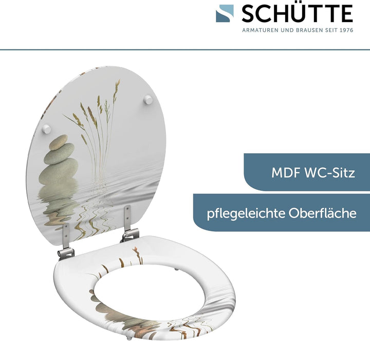 SCHÜTTE WC-Sitz BALANCE aus Holz ohne Absenkautomatik, Toilettensitz mit 175kg Belastbarkeit, Toilet