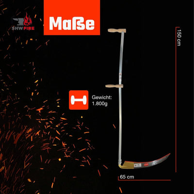 SHW-FIRE Blattsense 65cm mit 150cm Stahlrohrstiel - Ideale Sense