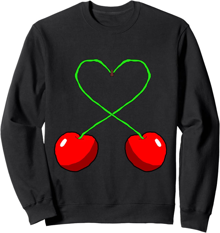 Süsse Kirschen Herz Cherry Kirsche Frucht Obst Früchte Sweatshirt
