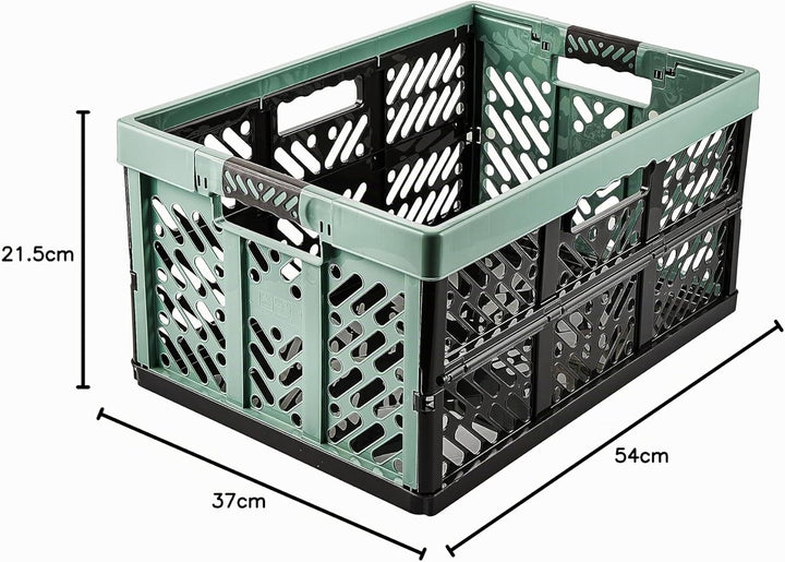 keeeper 4x Stabile Profi-Klappboxen mit Soft-Touch Griffen, 45 l, Ben, Nordic Green (Grün) Nordic Gr