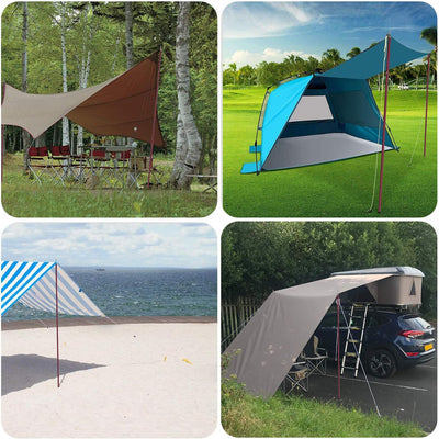 Unigear Zeltstange teleskop 2er Set, Alu Aufstellstange für Tarp, Zelt, Sonnensegel, Camping, verste