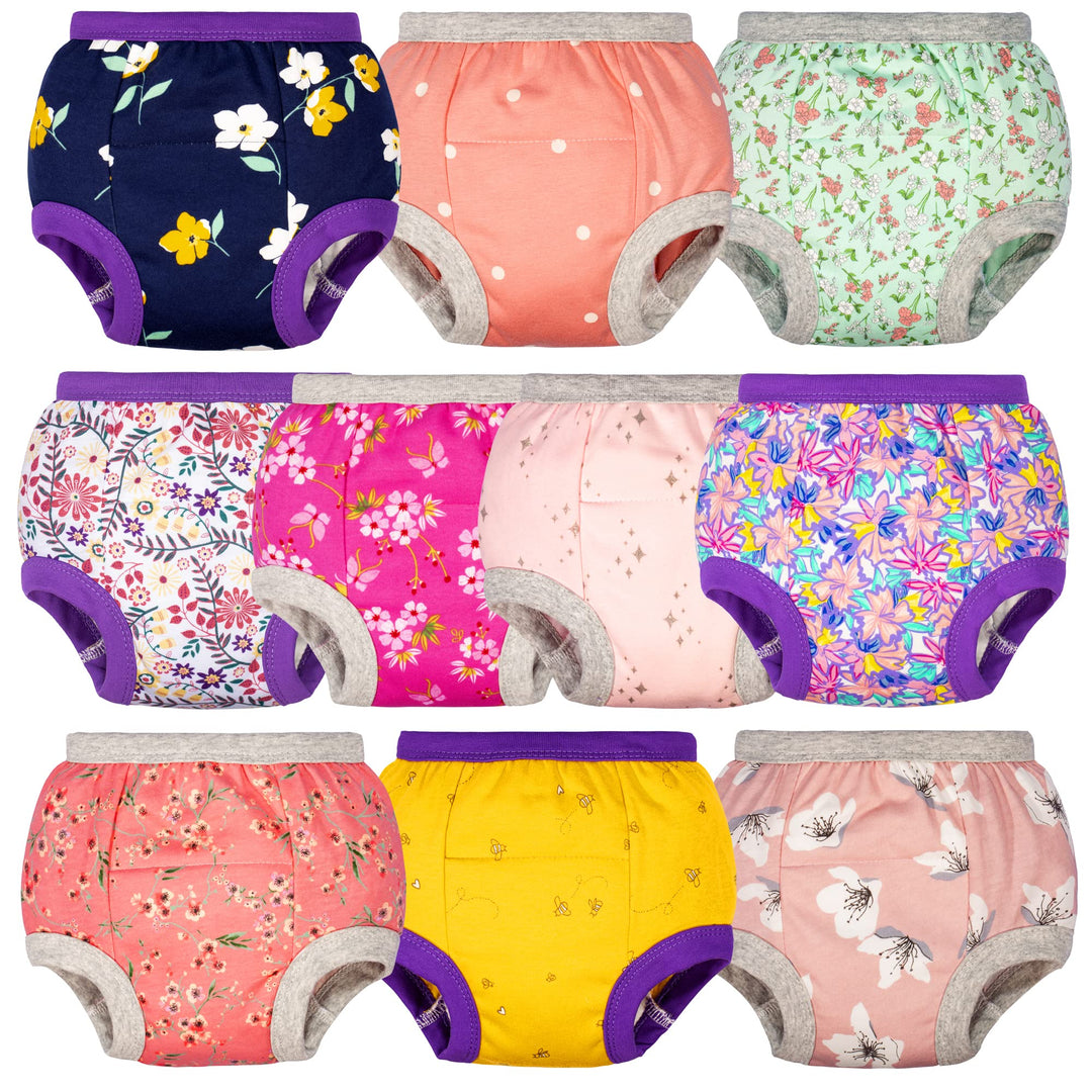 BIG ELEPHANT Baby Mädchen Trainingsunterhosen für Kleinkinder Trainingshosen 10er Pack, 12-24 Monate