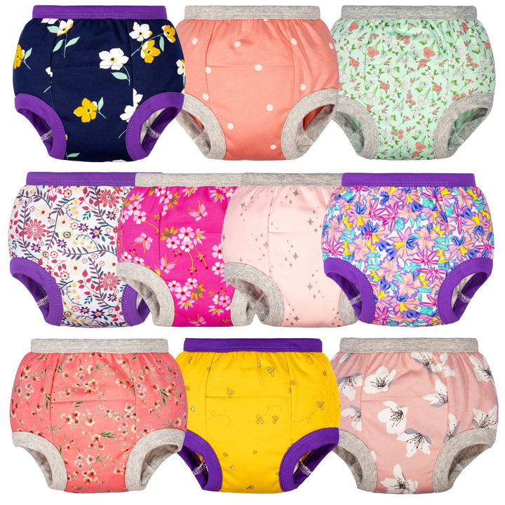BIG ELEPHANT Baby Mädchen Trainingsunterhosen für Kleinkinder Trainingshosen 10er Pack, 12-24 Monate