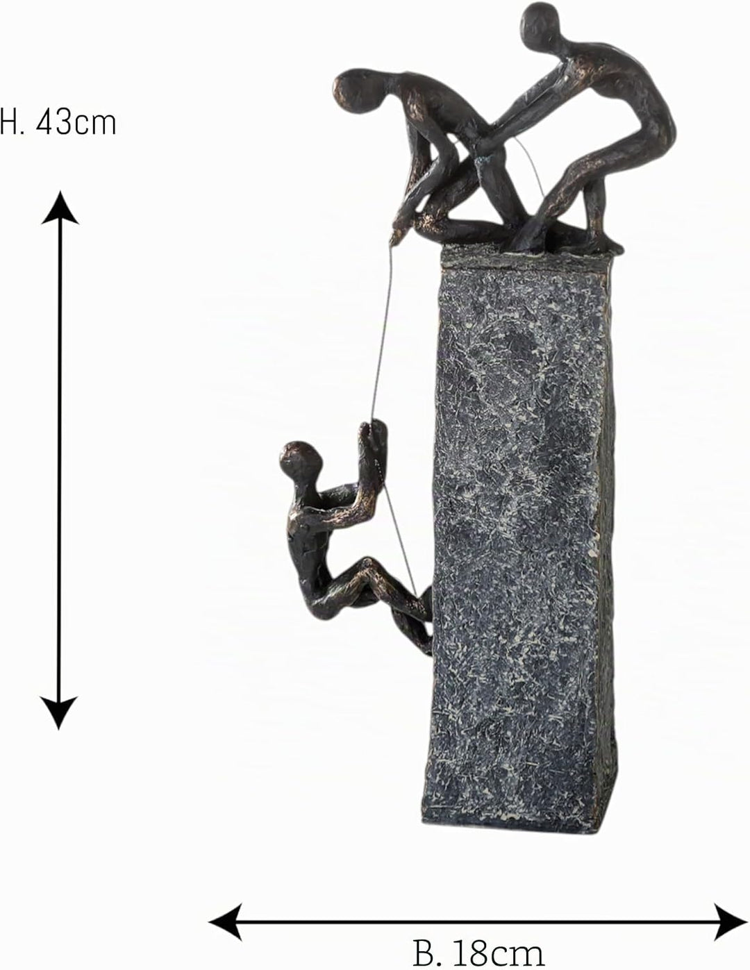 Casablance Deko Skulptur Assistance aus Poly - Deko Figur - Dekoration Wohnzimmer - Bronze/dunkelgra