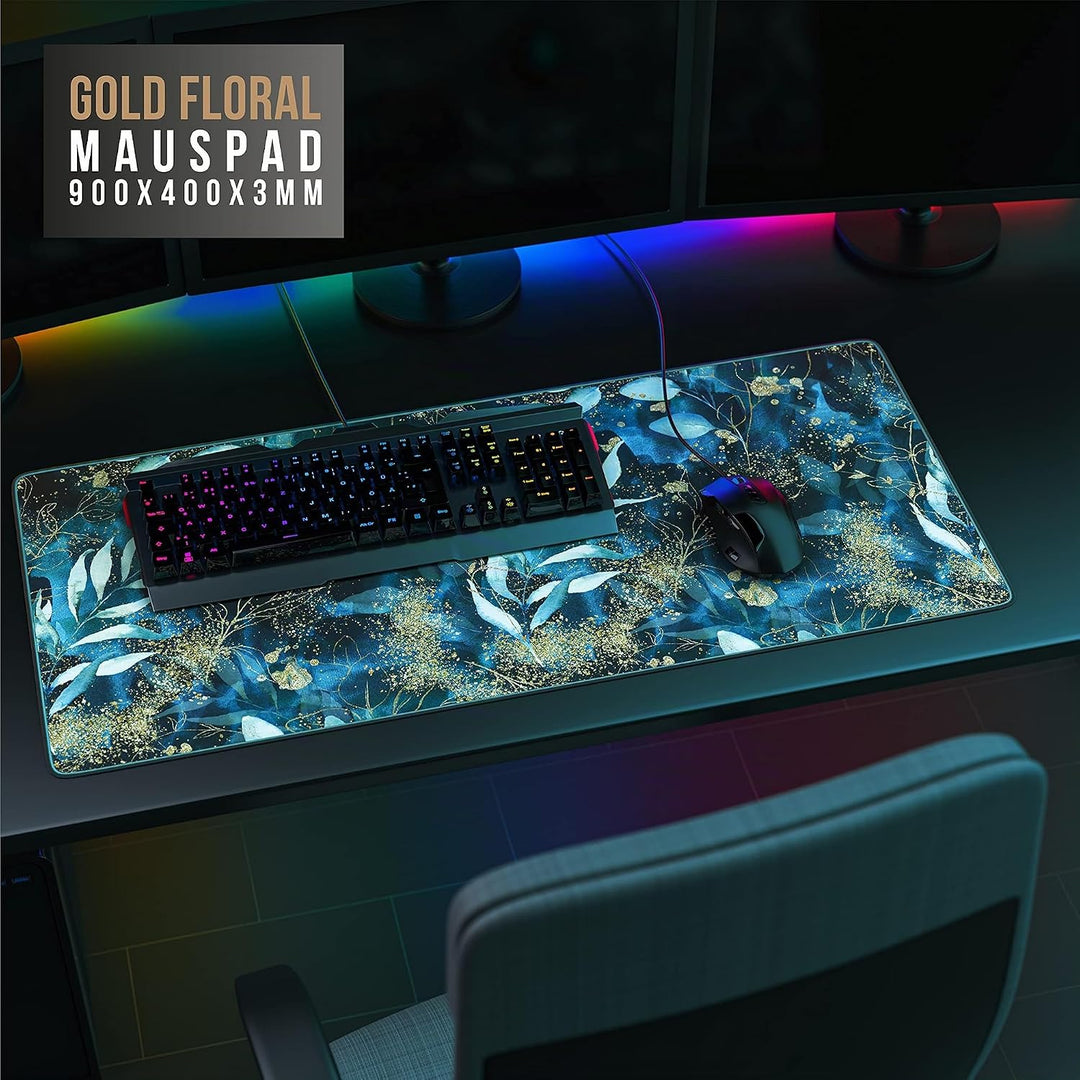 CSL - XXL Speed Gaming Mauspad Titanwolf 900 x 400mm - Mousepad - Tischunterlage Large Size - verbes