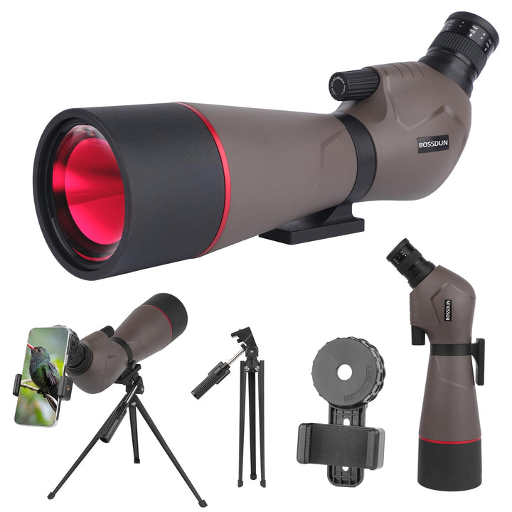 HD Spektiv Sportschützen mit Stativ- und Smartphone-Adapter, Zoom Bak4 Prism FMC Lens 45-Grad-abgewi