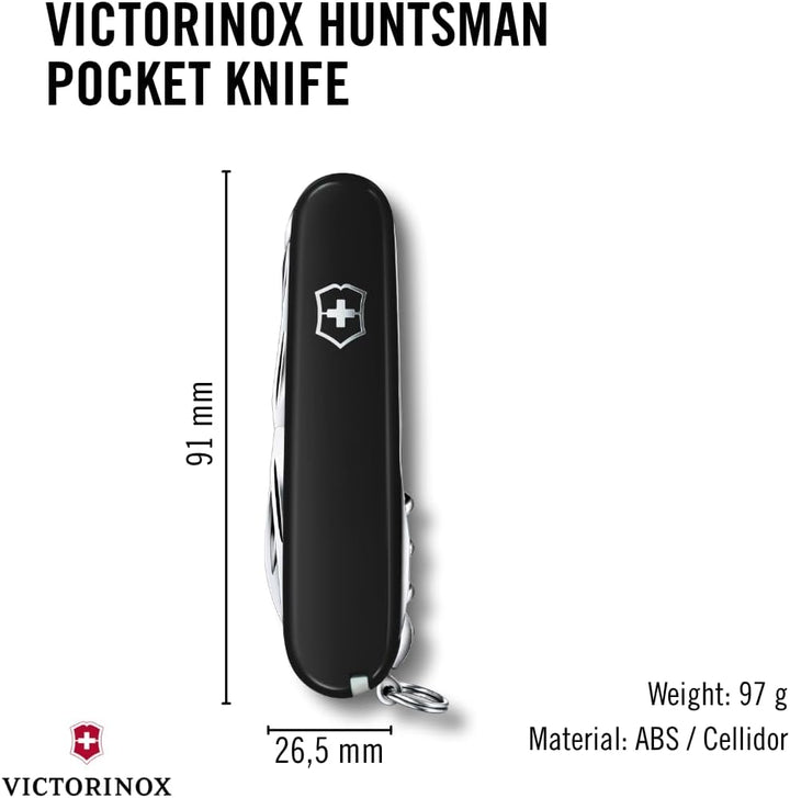 Victorinox Schweizer Taschenmesser Huntsman, Multitool, Swiss Army Knife mit 15 Funktionen, Klinge,