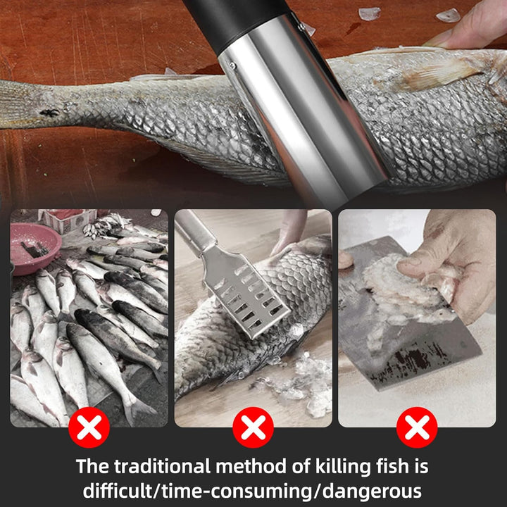 Elektrischer Fischschuppen Edelstahl Fischschupper mit USB Wiederaufladbare&Schutz Abdeckung, Profi