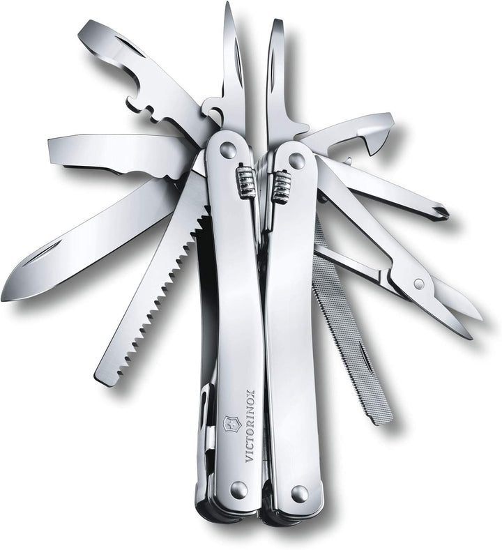 Victorinox, Multifunktionswerkzeug, Swiss Tool Spirit X Plus Ratchet, Silber (36 Funktionen, Festste