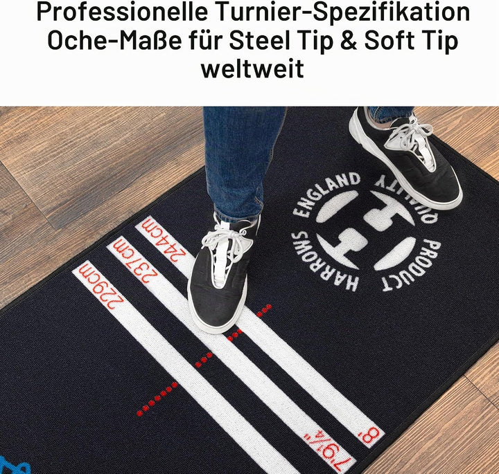 Harrows Dartteppich I Dartmatte mit Dart Oche I Dart Teppich für Steeldarts & Softdarts I Turnier Mi