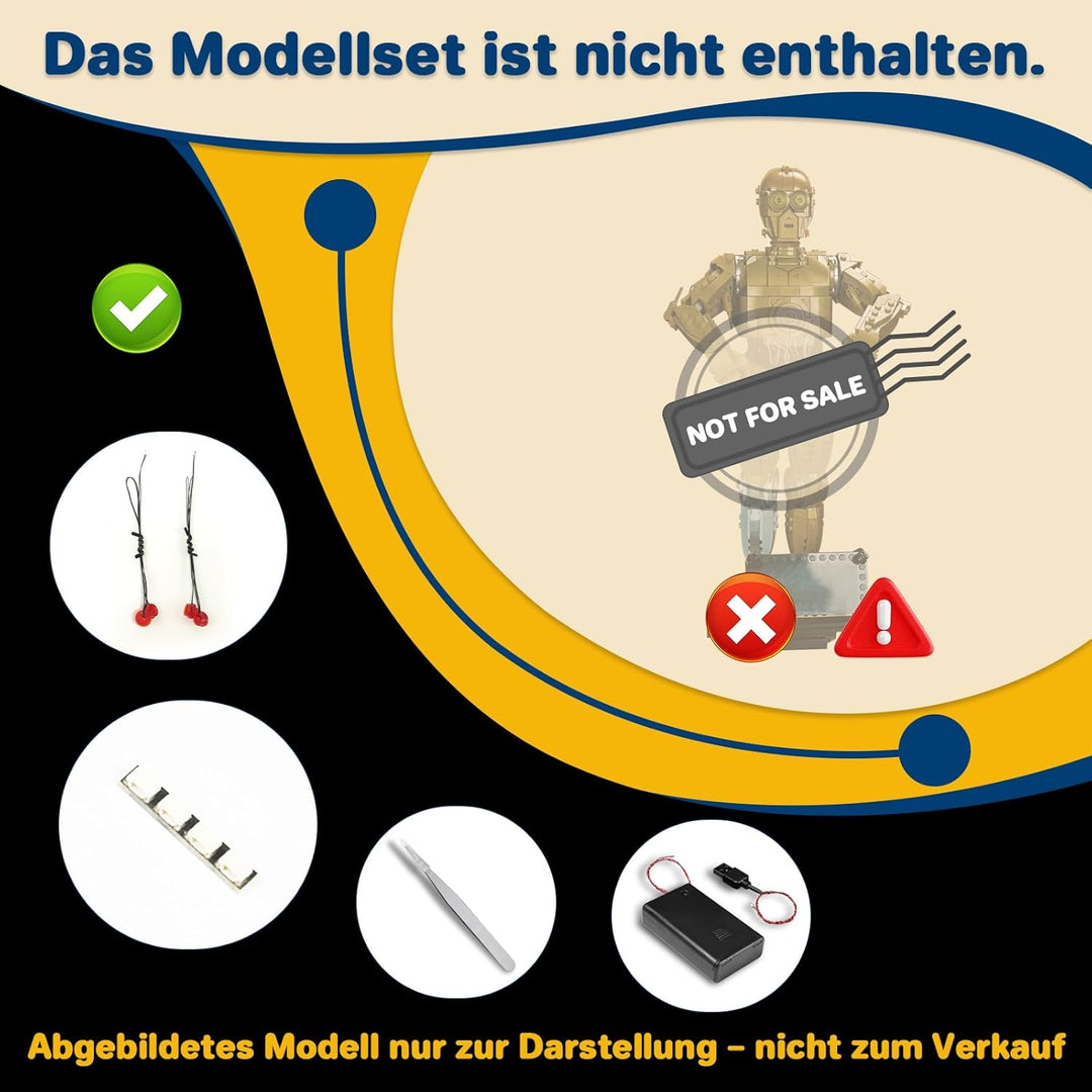 LocoLee Licht Kompatibel mit Lego Star Wars 75398 C-3PO Optische Version,Nur Lichter Set - Kein Mode
