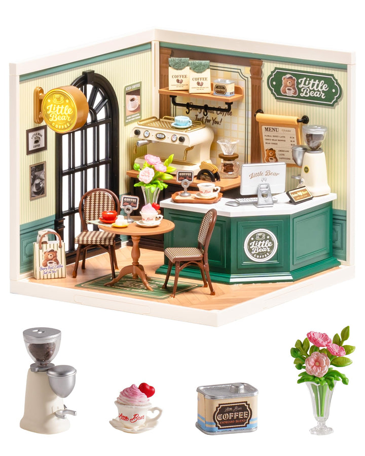 Rolife Super Creator Perfect Romance Café, DIY Miniature House mit Licht, Ohne Kleber, Niedliche Min