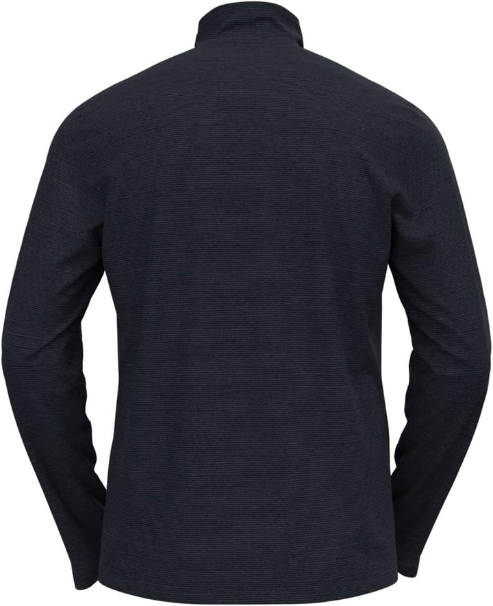 Odlo Herren Roy_542332 Mid Layer mit Reissverschluss (1er Pack) S Dark Sapphire - Black - Stripes, S