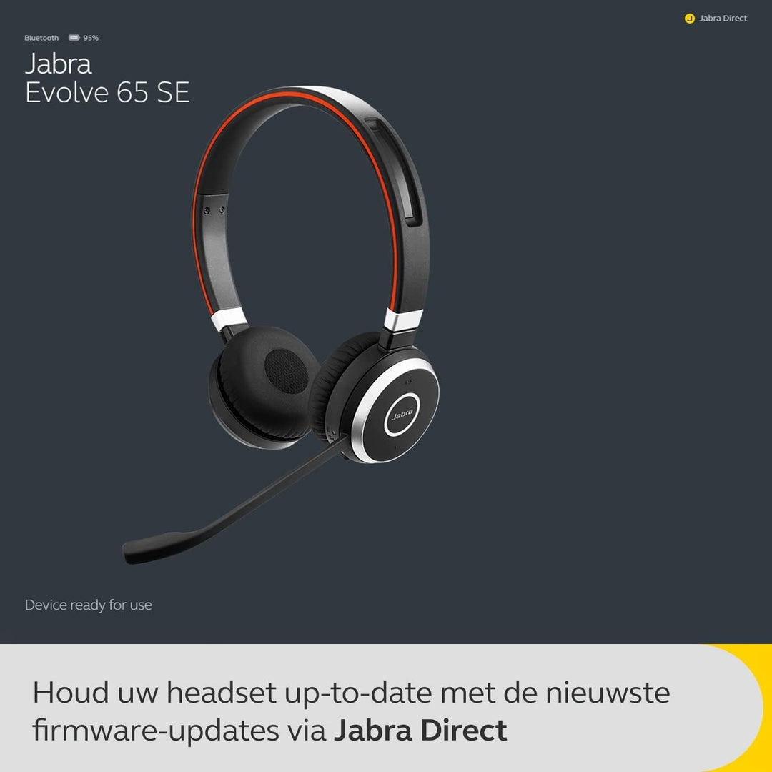 Jabra Evolve 65 SE Kabellose Stereokopfhörer – Bluetooth, Mikrofon mit Geräuschunterdrückung, lange