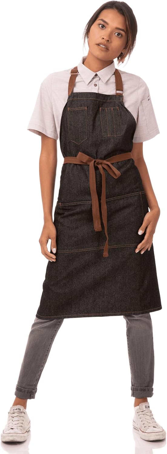 Chef Works Unisex Memphis Latzschürze, Schwarz, Einheitsgrösse Schwarz Memphis-Schürze, Schwarz Memp