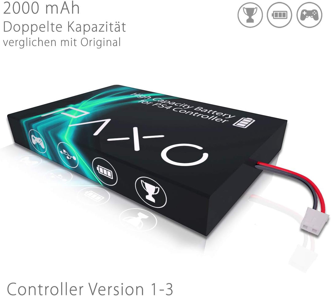 High-Performance Li-Ionen Akku 2000mAh für PS4 Controller Version 1-3 // Austausch Set mit Video-Anl