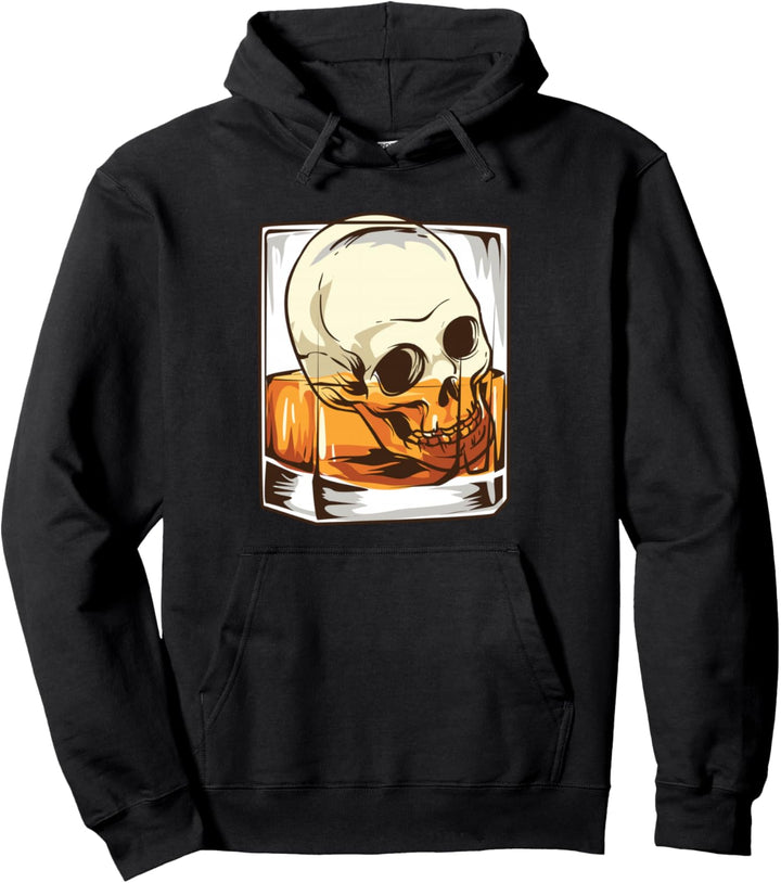 Bourbon Whisperer Whiskey Totenschädel Trinker Pullover Hoodie