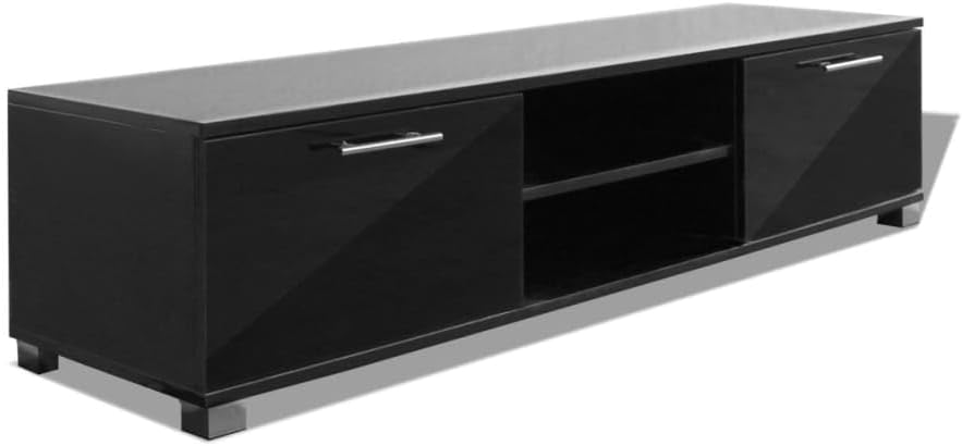 vidaXL TV Schrank Hochglanz-Schwarz Fernsehtisch Lowboard Sideboard TV Möbel 120 x 40.5 x 35 cm Hoch