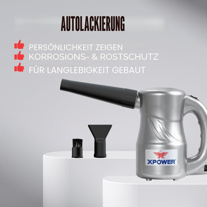 XPOWER Electric Air Duster for Dusting Drying Inflating Blowing Car Detailing Computer Leaf Blowing