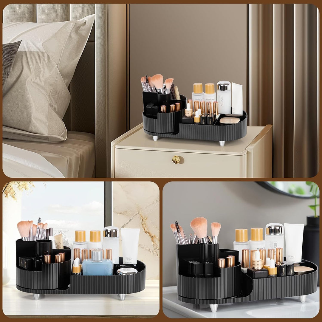 Cinnani Make Up Kosmetik Organizer, 360° Drehbarer Beauty Organizer, Multifunktionale Kosmetikaufbew