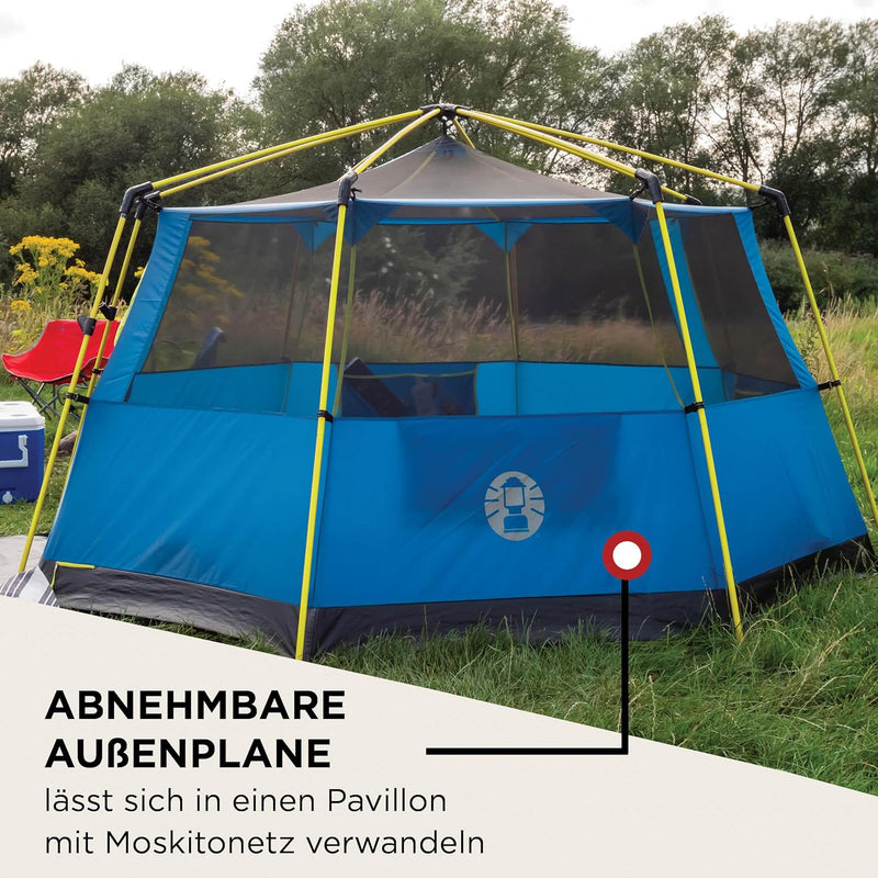 Coleman Zelt OctaGo, 3 Personen Festivalzelt, Kuppelzelt, wasserdichtes 3 Mann Campingzelt mit einge