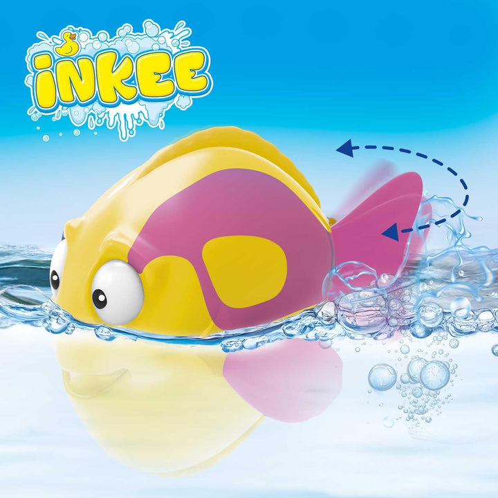 INKEE Toys Wind-Up 4er Pack - 4 Stück aufziehbare Badespielzeuge 1x Schildkröte 1x Krabbe 1x Clownfi
