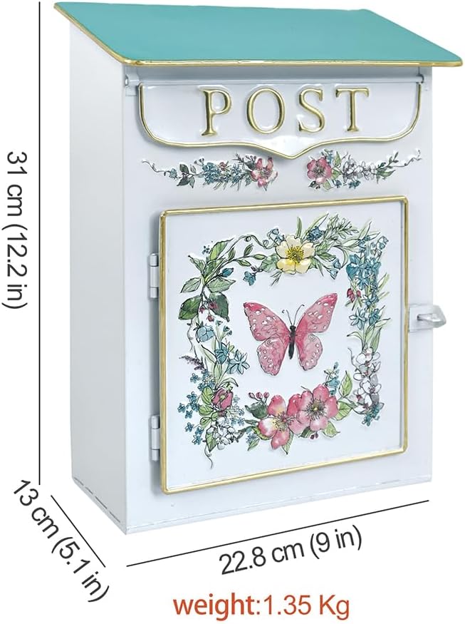 Briefkasten Vintage Shabby Briefkasten Anthrazit Retro Postkasten Landhausstil Metall Wandbriefkaste