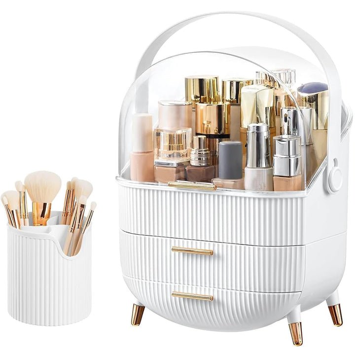 Kousee Make-up-Organizer und Aufbewahrung, tragbar, wasserdicht, staubdicht, Organizer mit Deckel, K