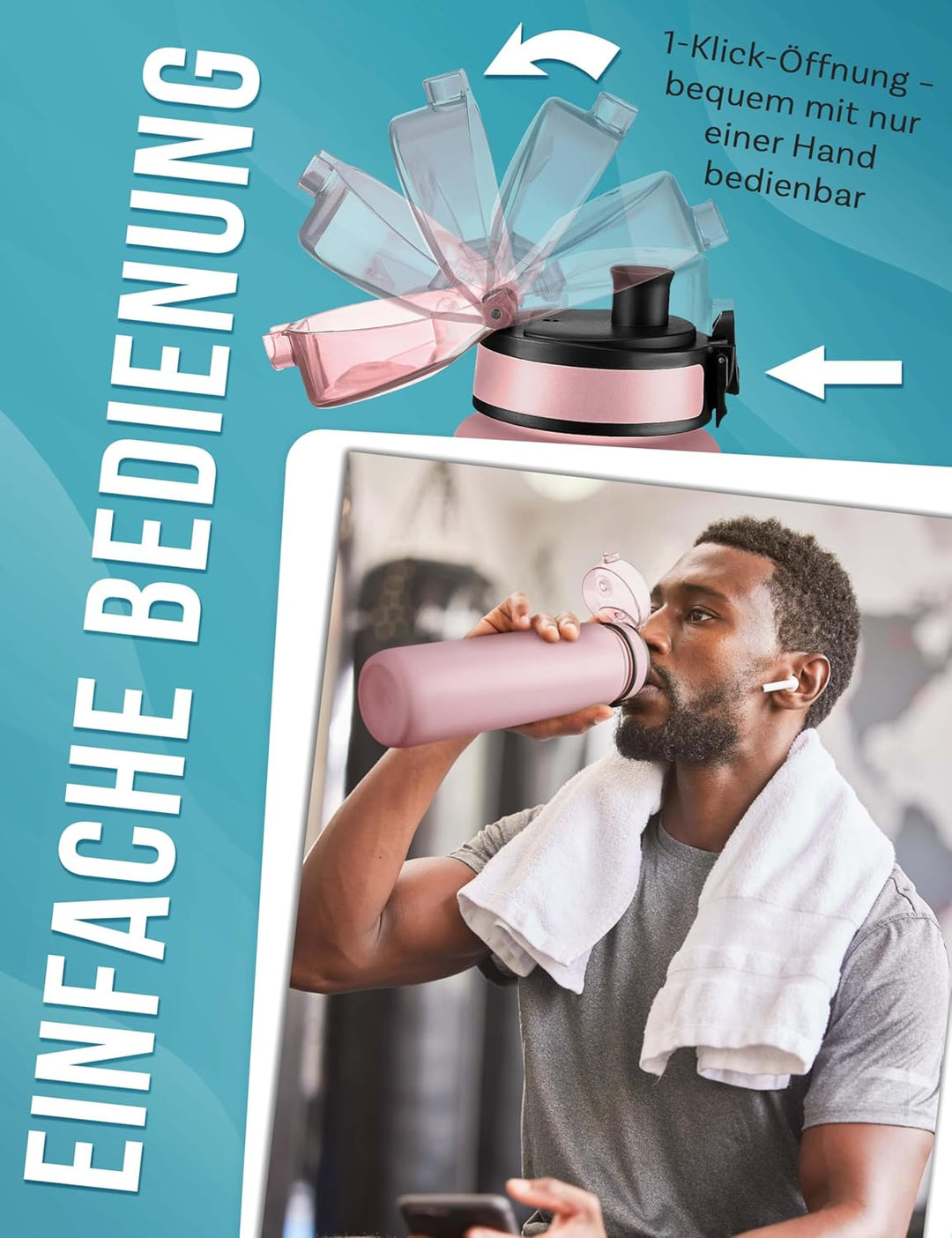 My Vesperbox® Trinkflasche Kinder [750ML] - Wasserflasche Kohlensäure Geeignet & Auslaufsicher - Wat