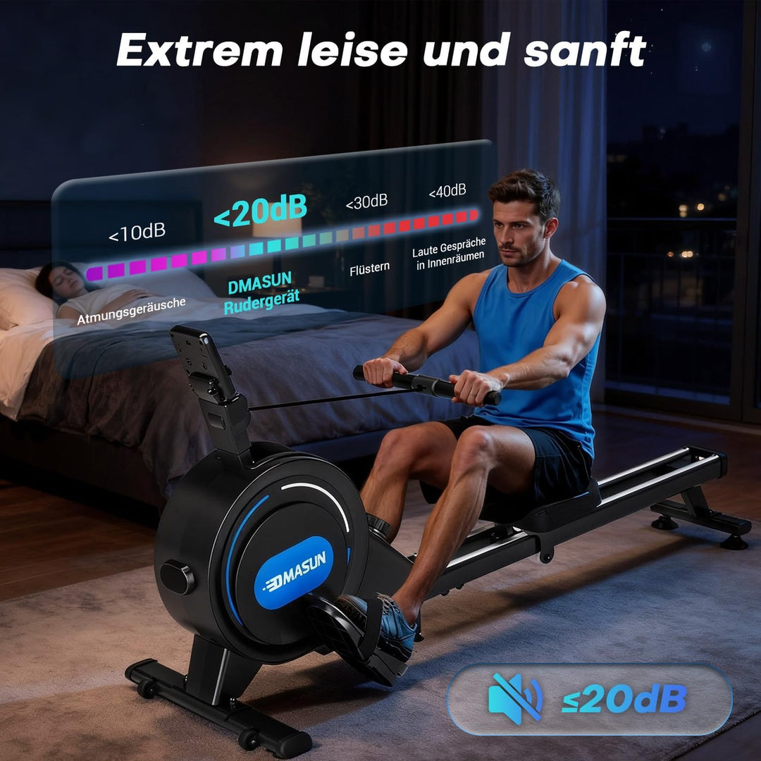 DMASUN Rudergerät für Zuhause, [2026 Neu] Magnetisches Rudergerät mit Upgrade Doppel-Slide-Rails Ult